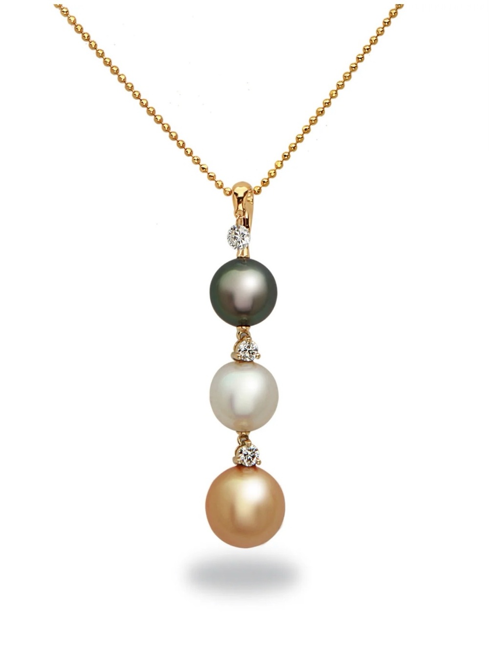 Tara Pearls Dancing Diamond Multi Color South Sea Pearls and Diamond Pendant